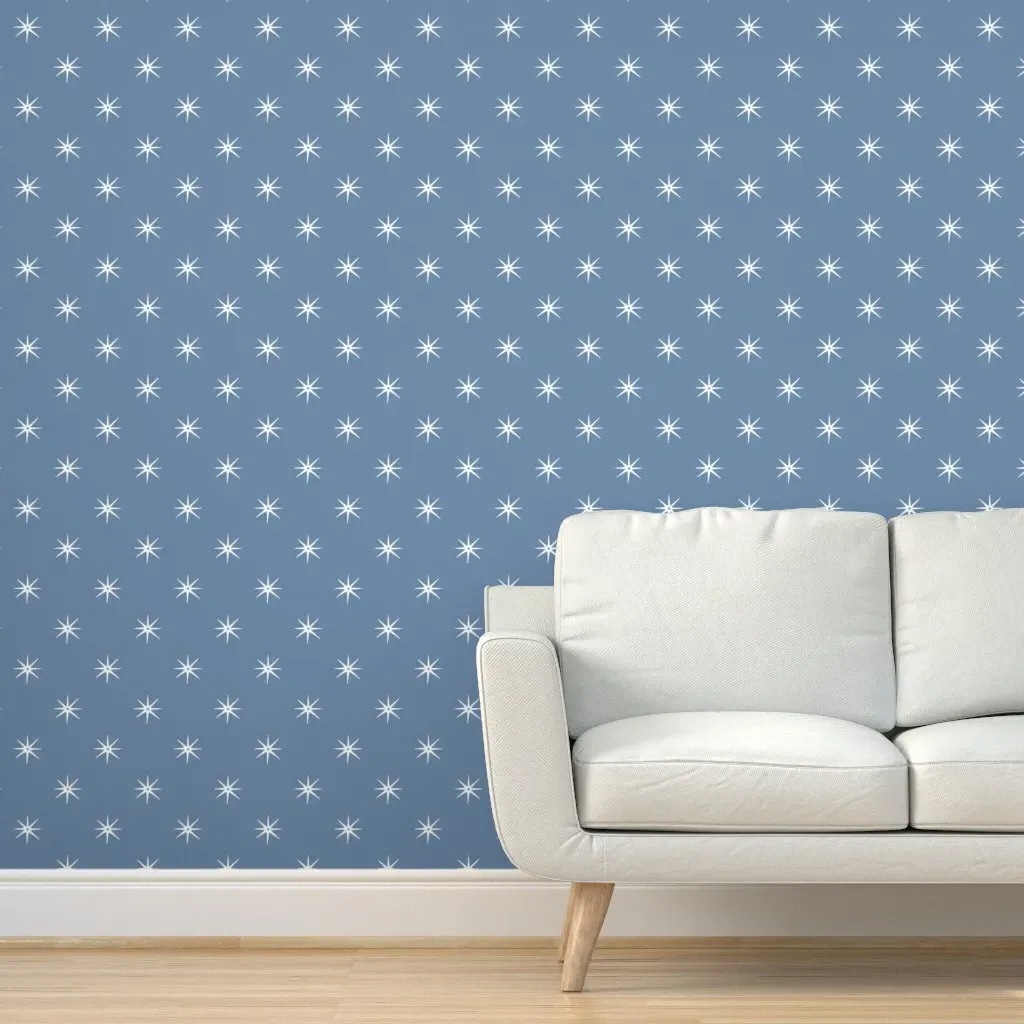 Peel and Stick Reverse Blue Stars Wallpaper - Blue product