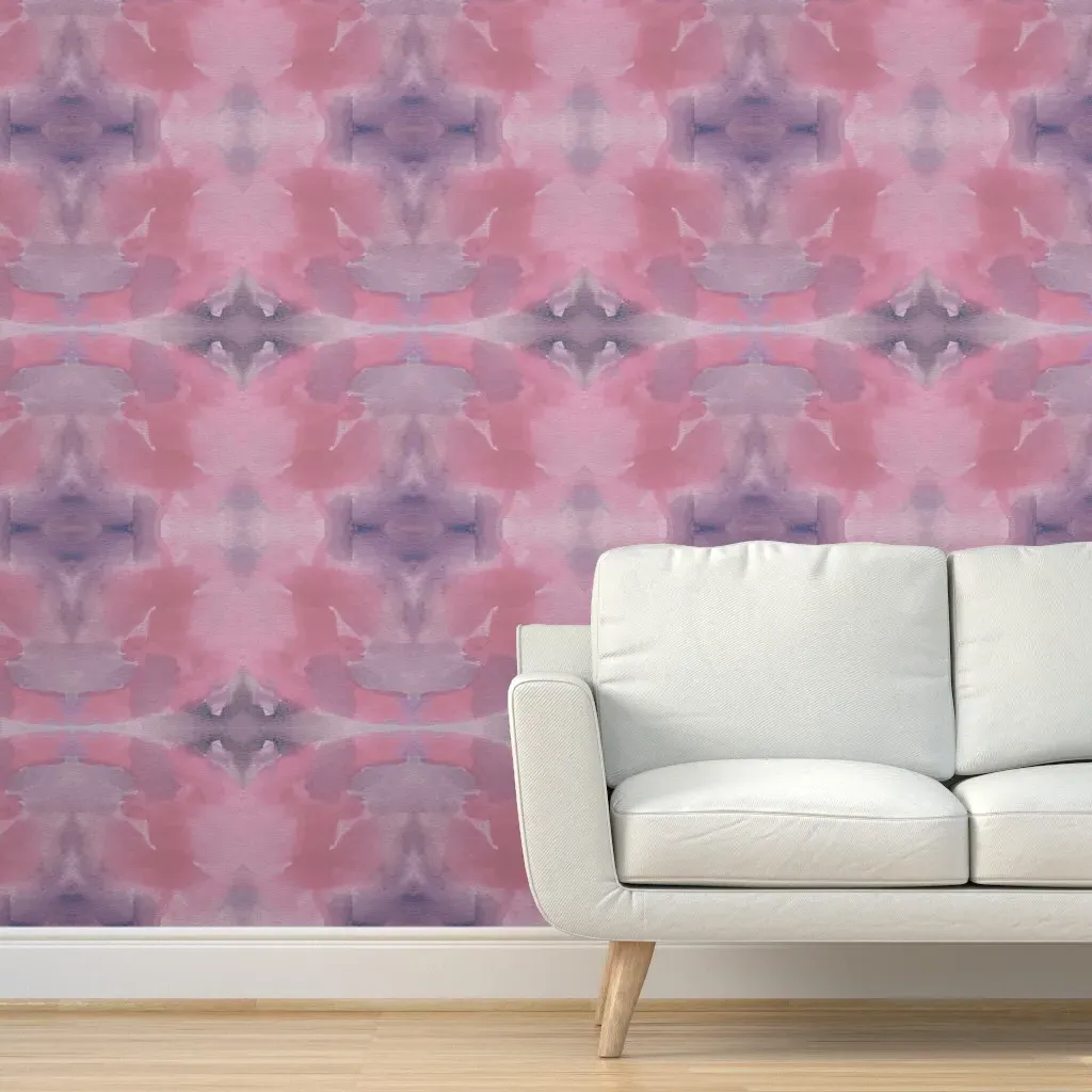 Peel and Stick Rorschach Wallpaper Removable - Dusty Rose product