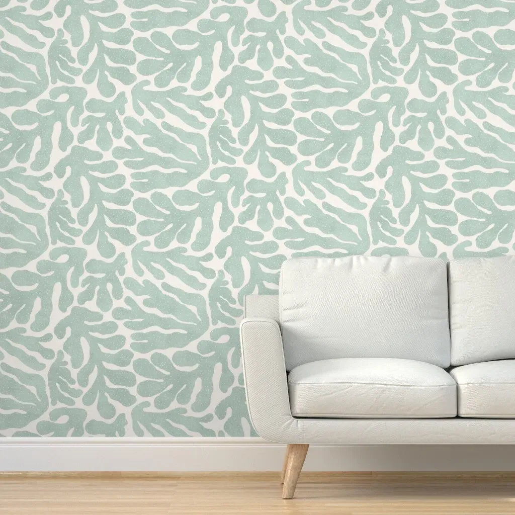 Peel and Stick Seaweed Wallpaper - Seafoam Green product