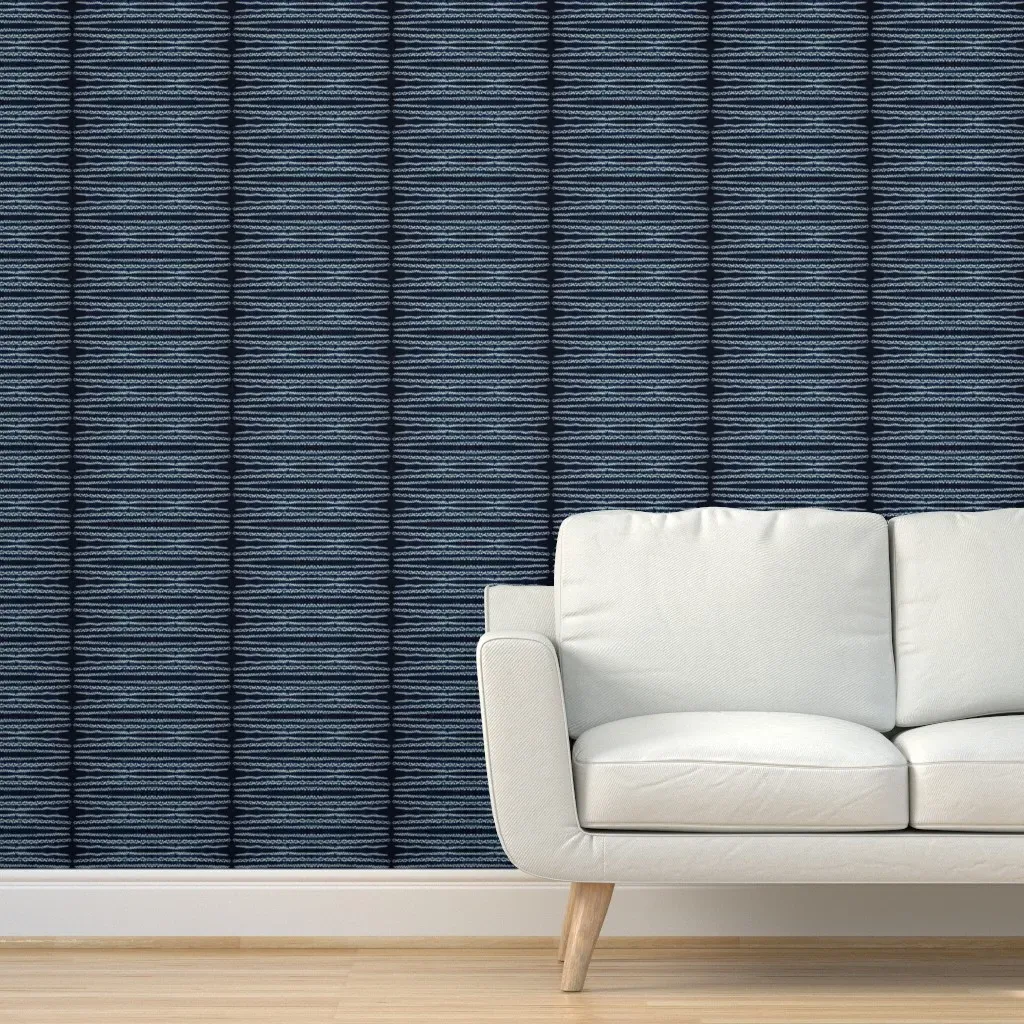 Peel and Stick Shibori Stitches Wallpaper - Indigo product