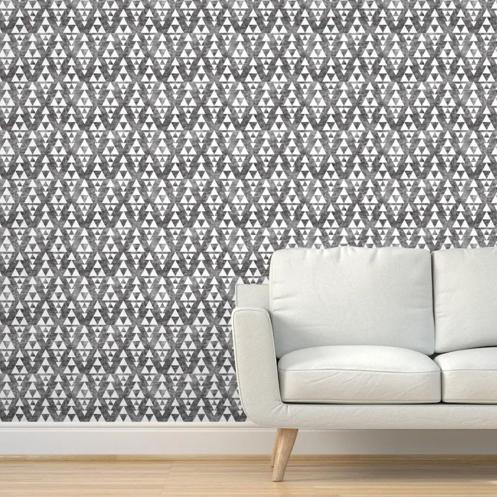 Peel and Stick Stacked Removable Wallpaper - Black, Gray product