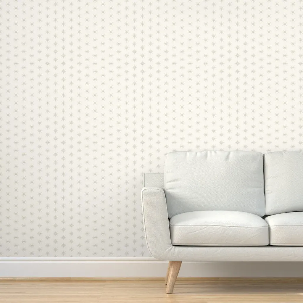 Peel and Stick Star Print Wallpaper - White, Gray product