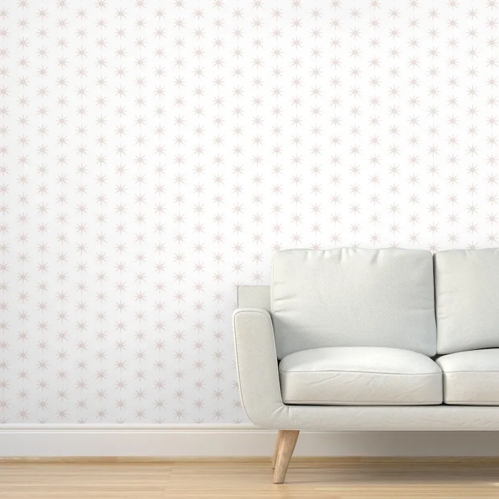 Peel and Stick Stars Wallpaper Removable - Blush Pink, White product