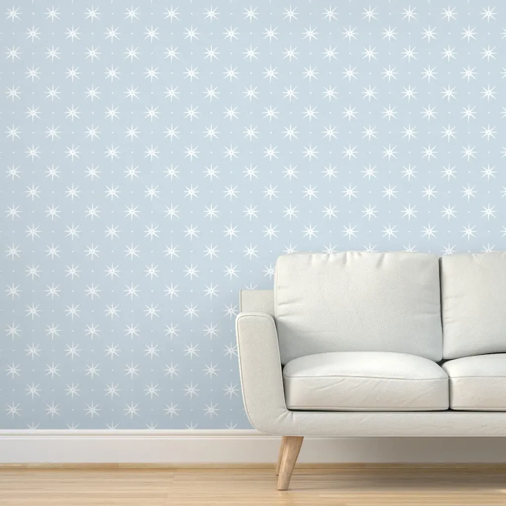Peel and Stick Stars Wallpaper Removable - Soft Blue, White product