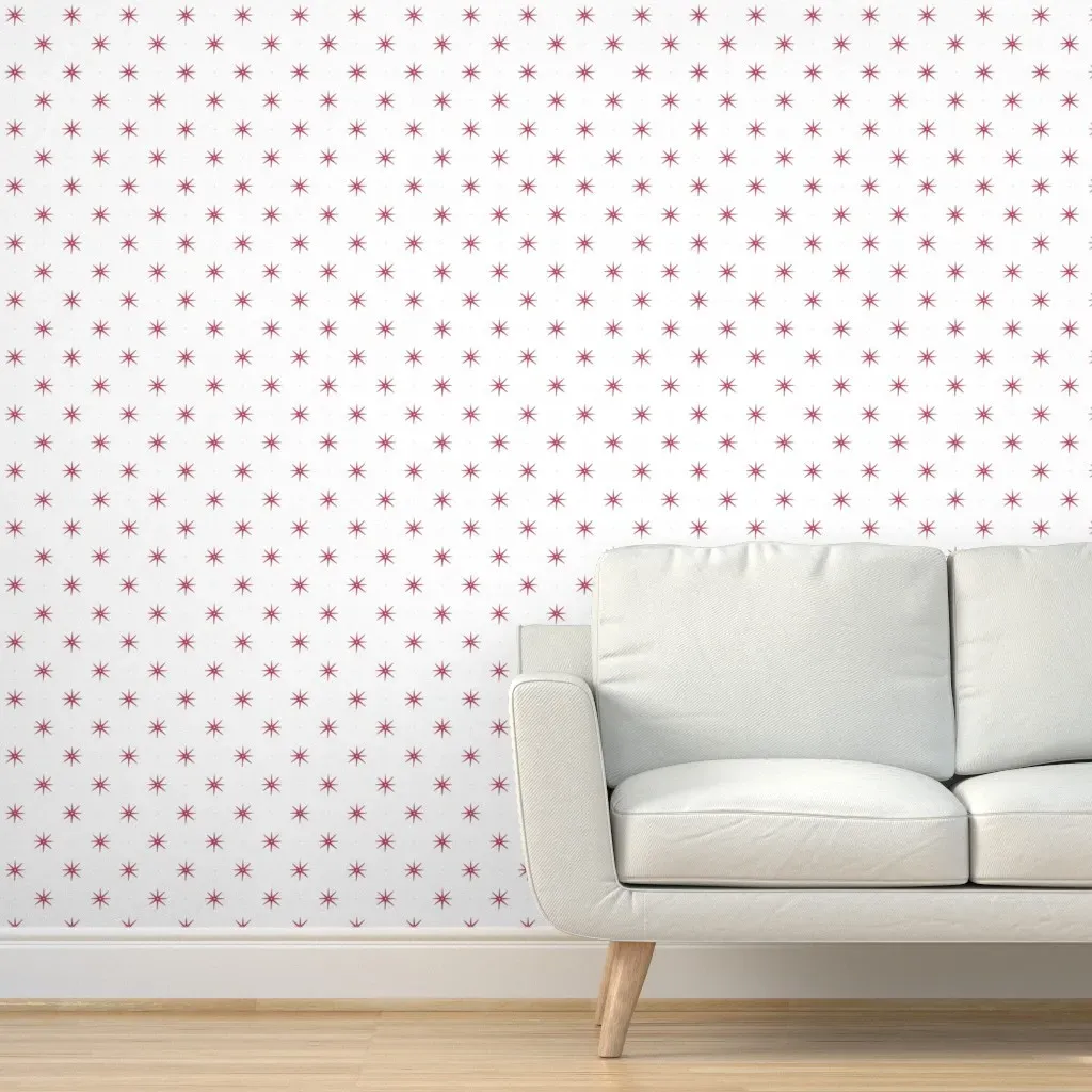 Peel and Stick Stars With Dots Wallpaper - Dusty Rose product