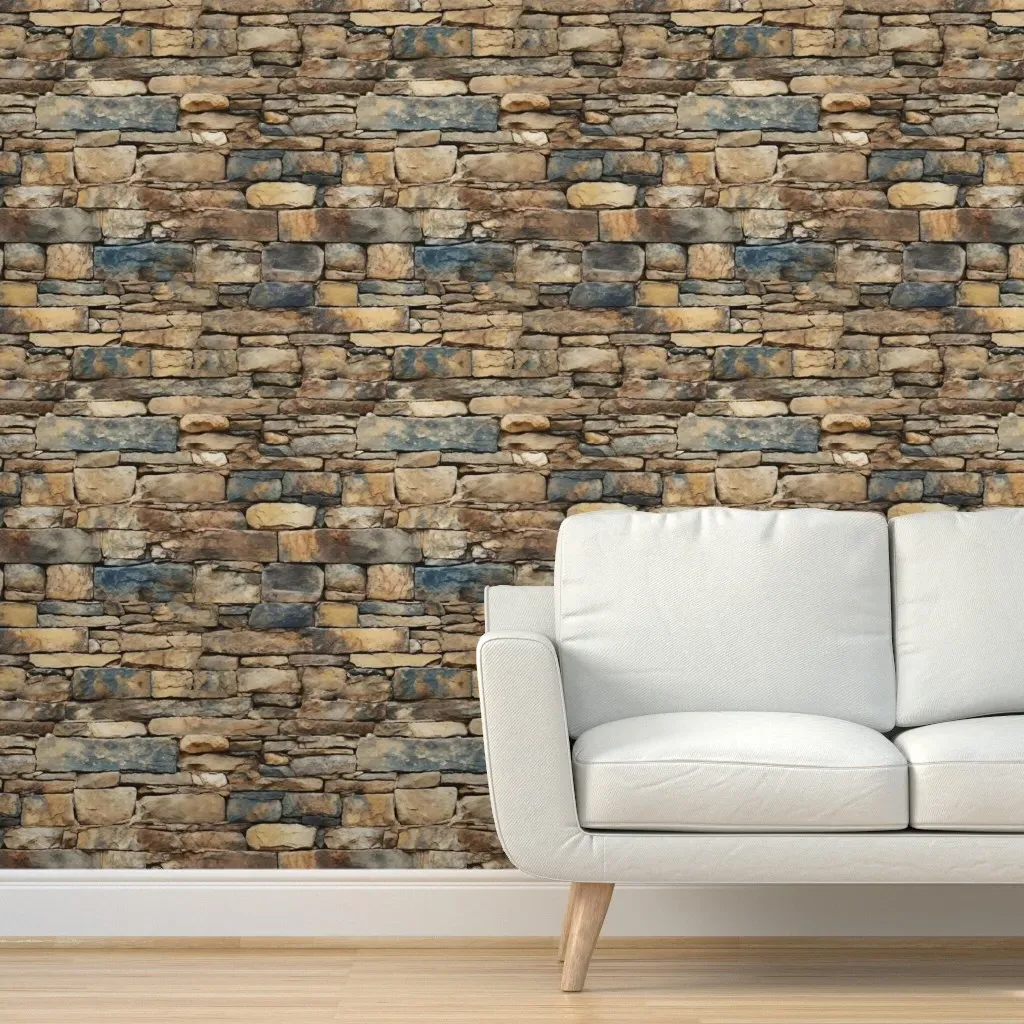 Peel and Stick Stone Wall Wallpaper - Brown product