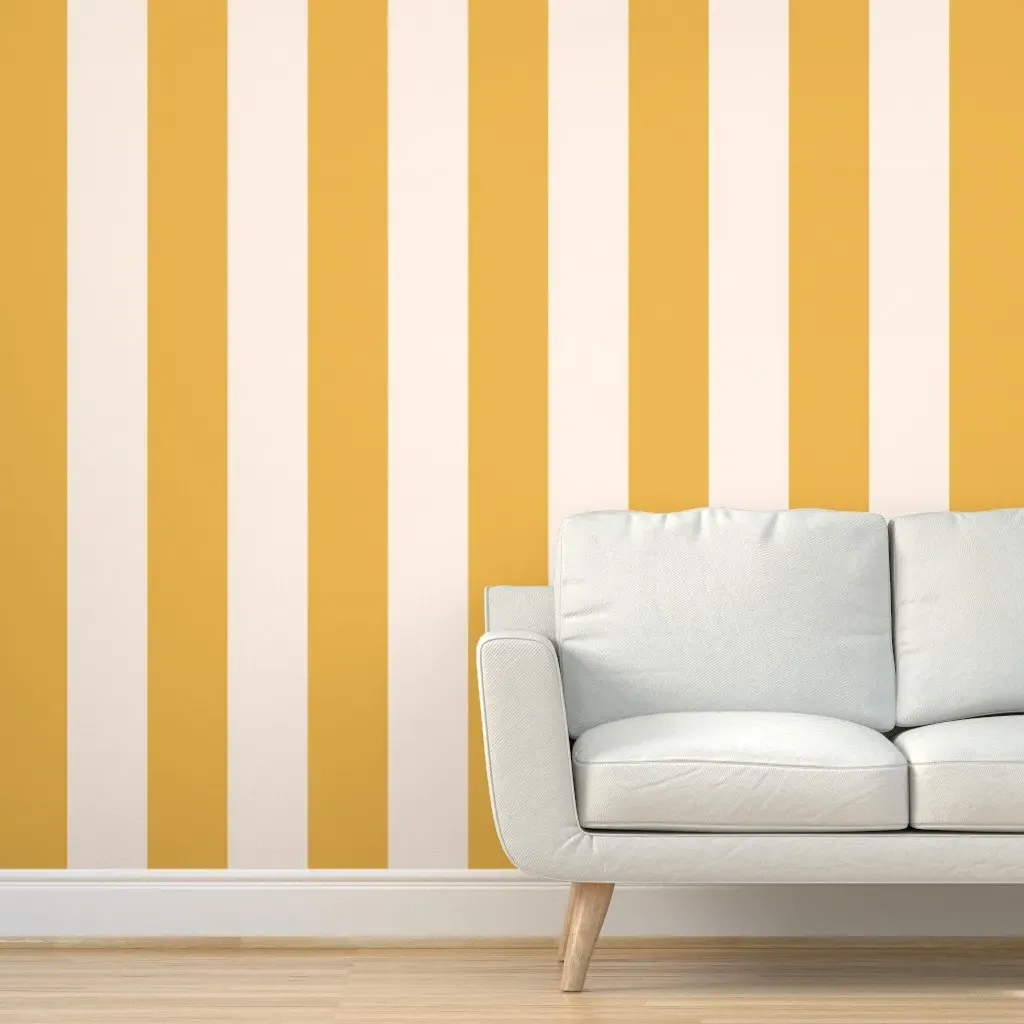 Peel and Stick Stripe Wallpaper - Peach, Mustard Yellow product