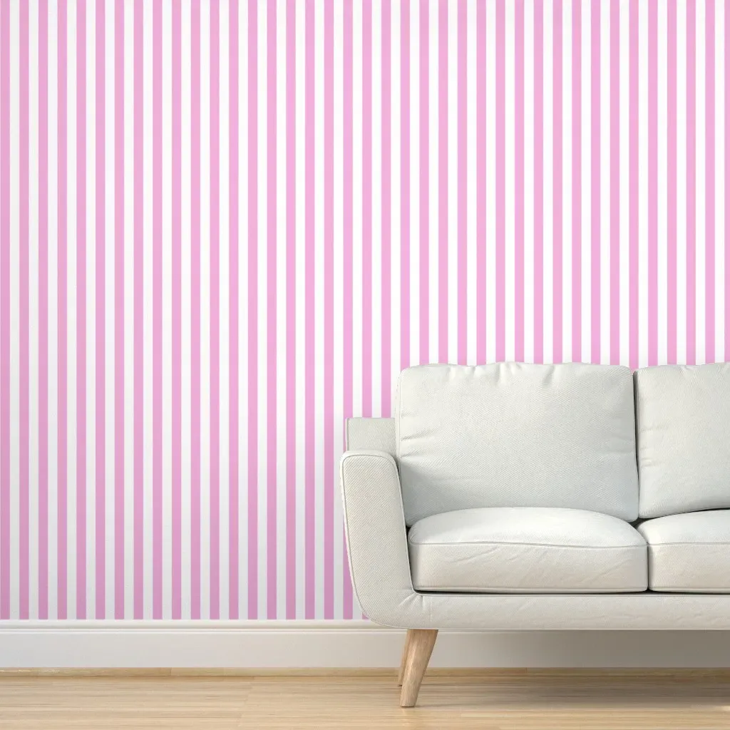 Peel and Stick Stripe Wallpaper - Pink, White product