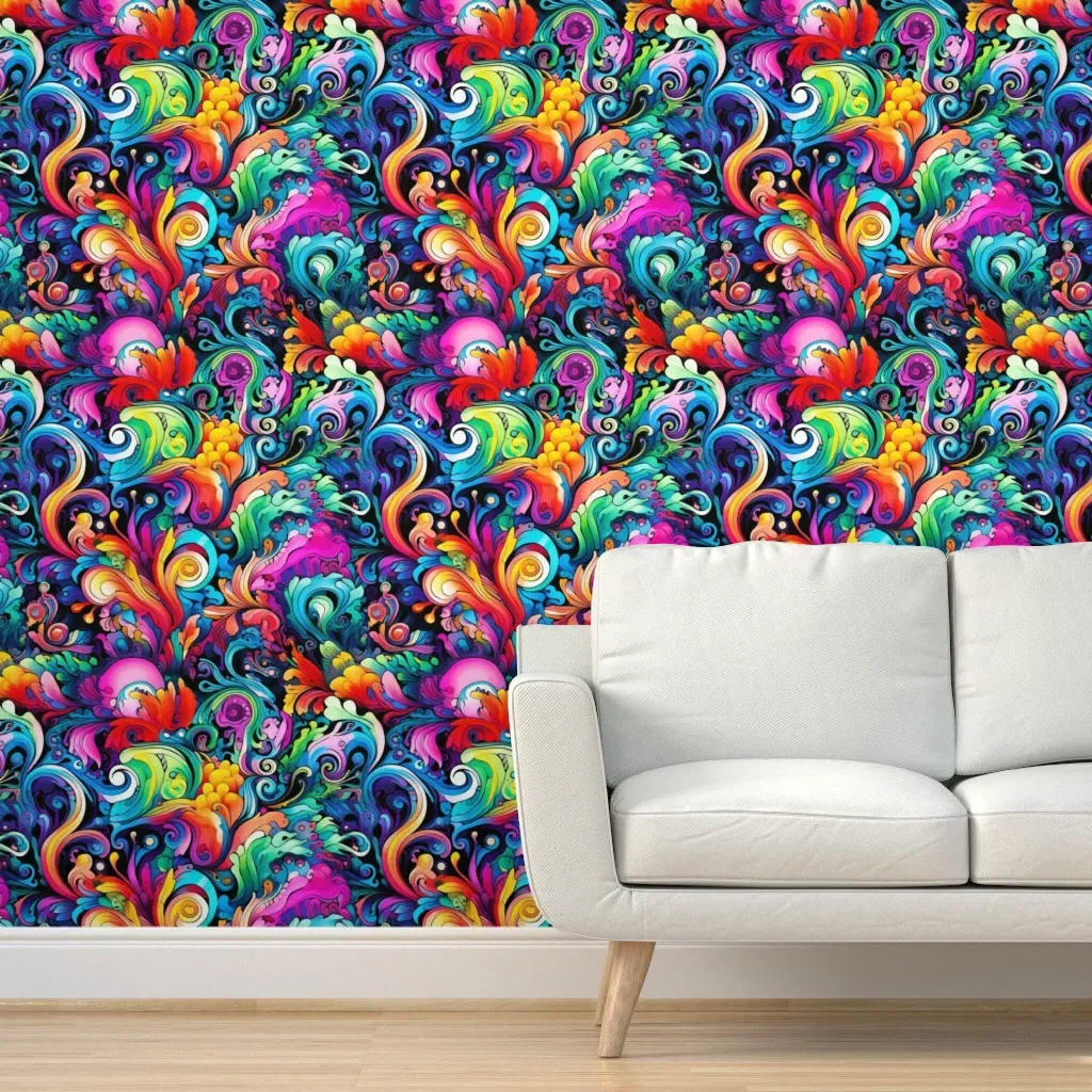 Peel and Stick Swirl Pattern Removable Wallpaper - Blue product