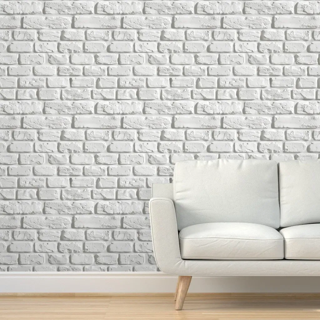 Peel and Stick Textured Brick Wallpaper - White product
