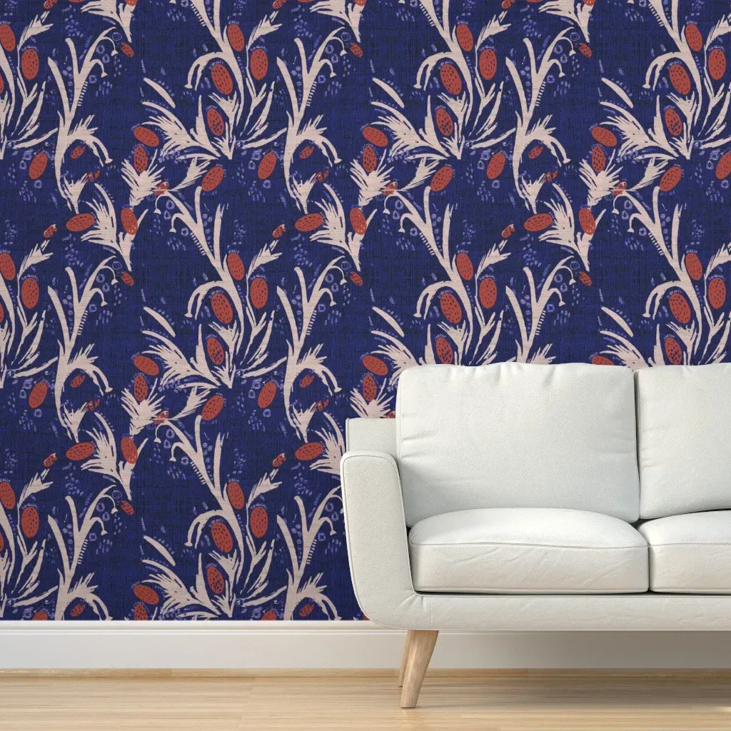 Peel and Stick Thistle Winter Wallpaper - French Linen product
