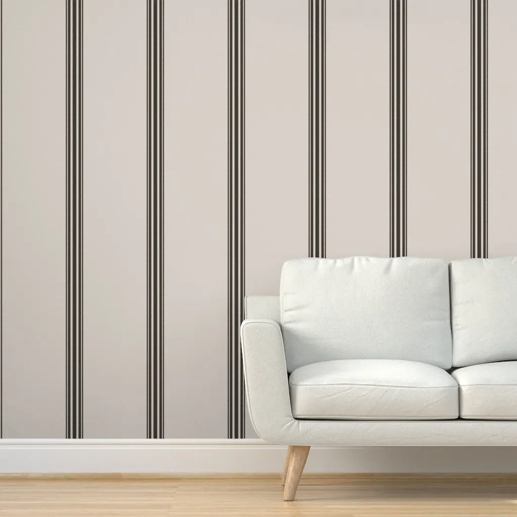 Peel and Stick Ticking Stripe Wallpaper - Black product