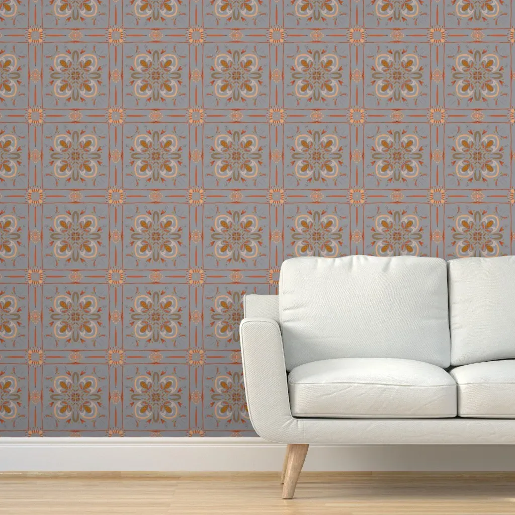 Peel and Stick Tile 2' x 12' Removable Wallpaper - Blue Gray product