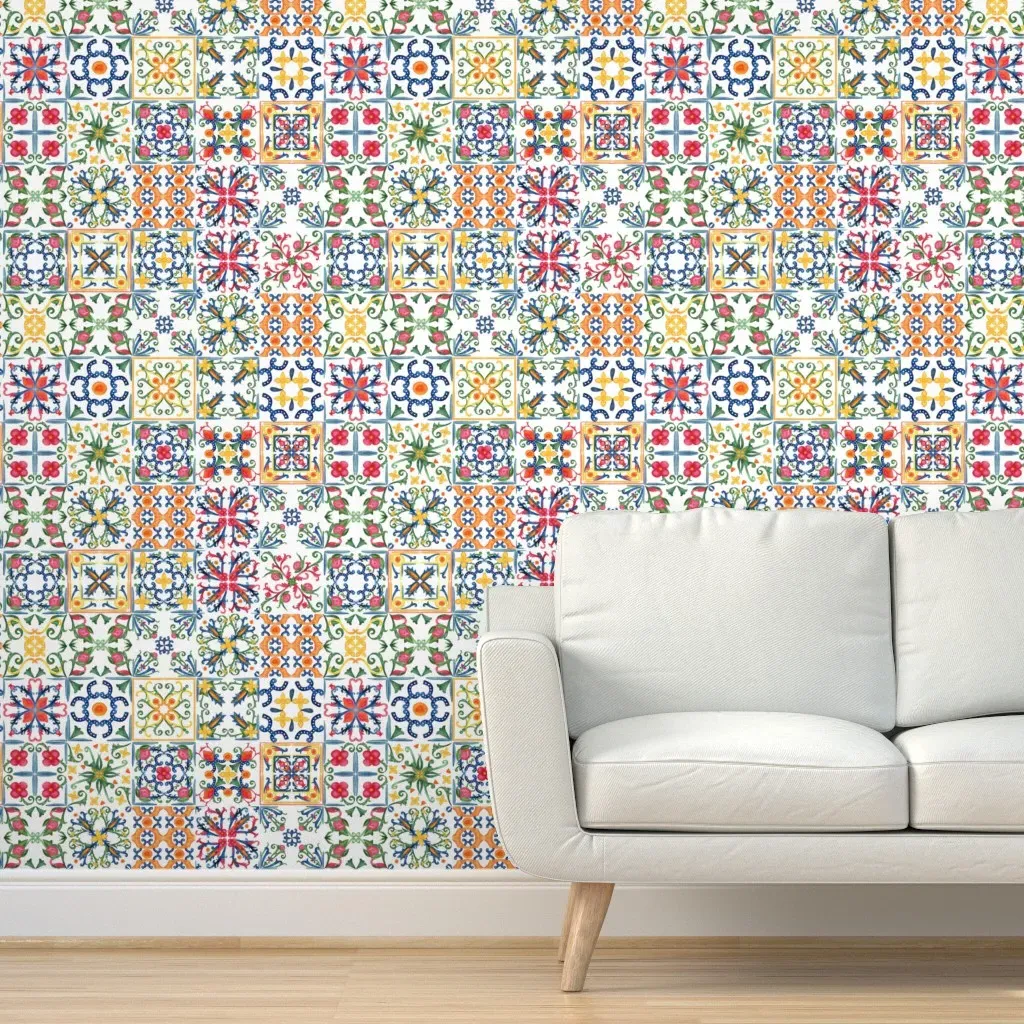 Peel and Stick Tile Print Wallpaper - Blue product