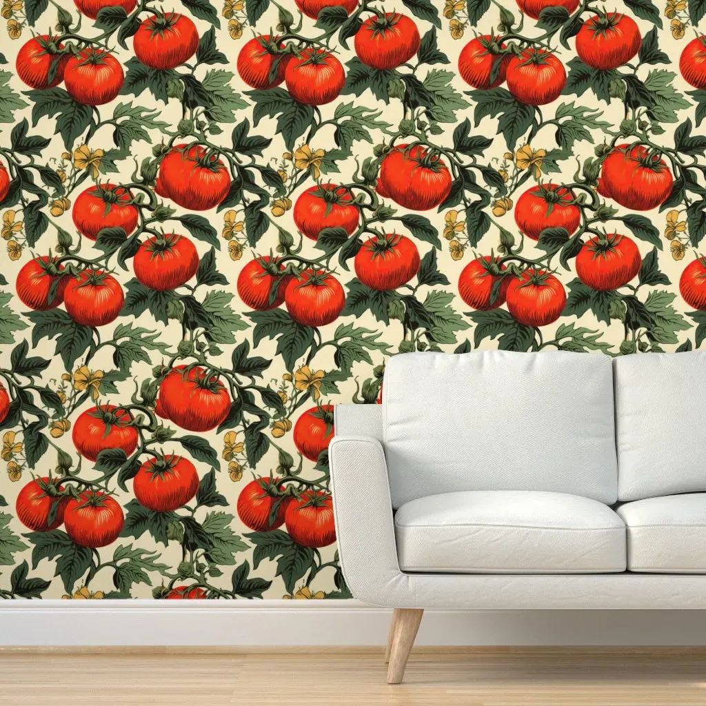 Peel and Stick Tomatoes Wallpaper - Red product