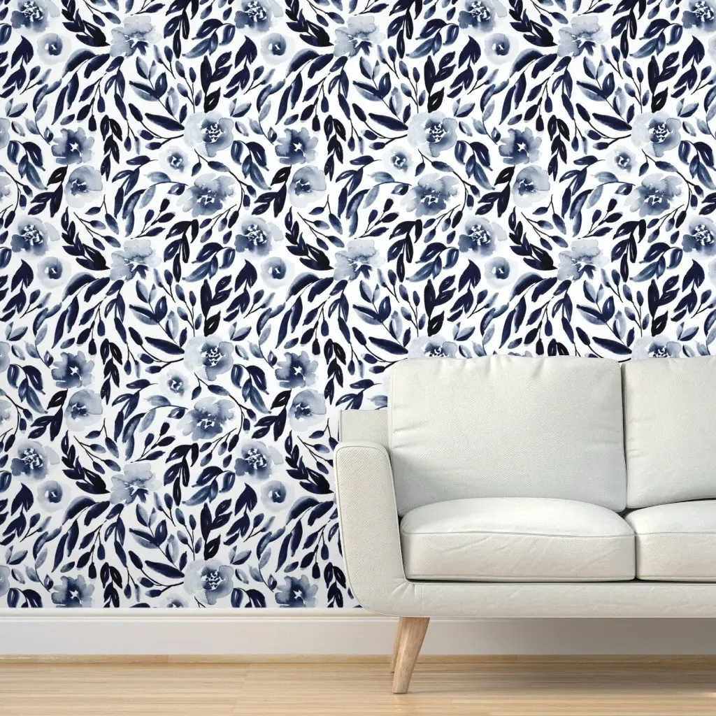 Peel and Stick Trellis Wallpaper - Indigo Blue product