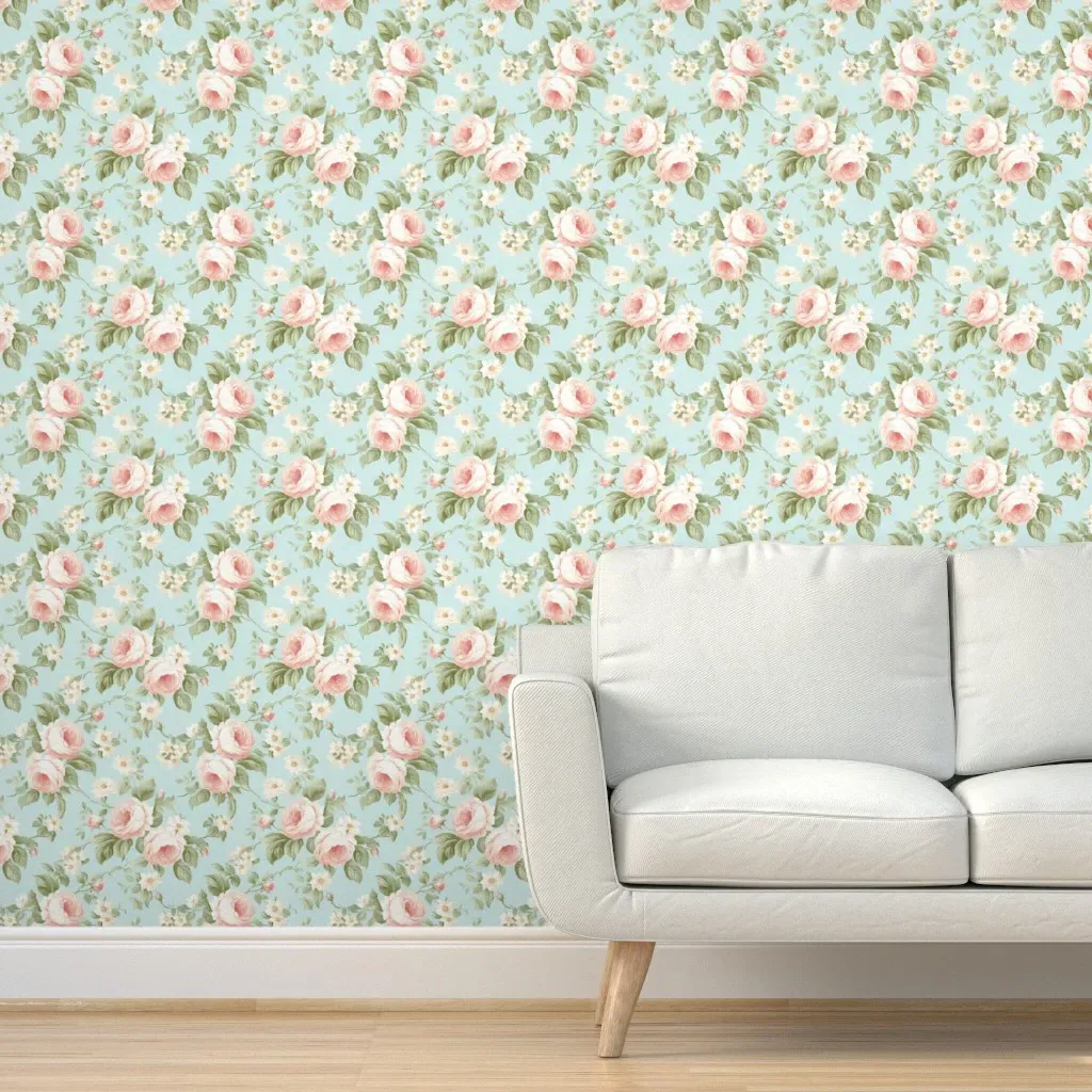 Peel and Stick Vintage Shabby Chic Wallpaper - Pink product