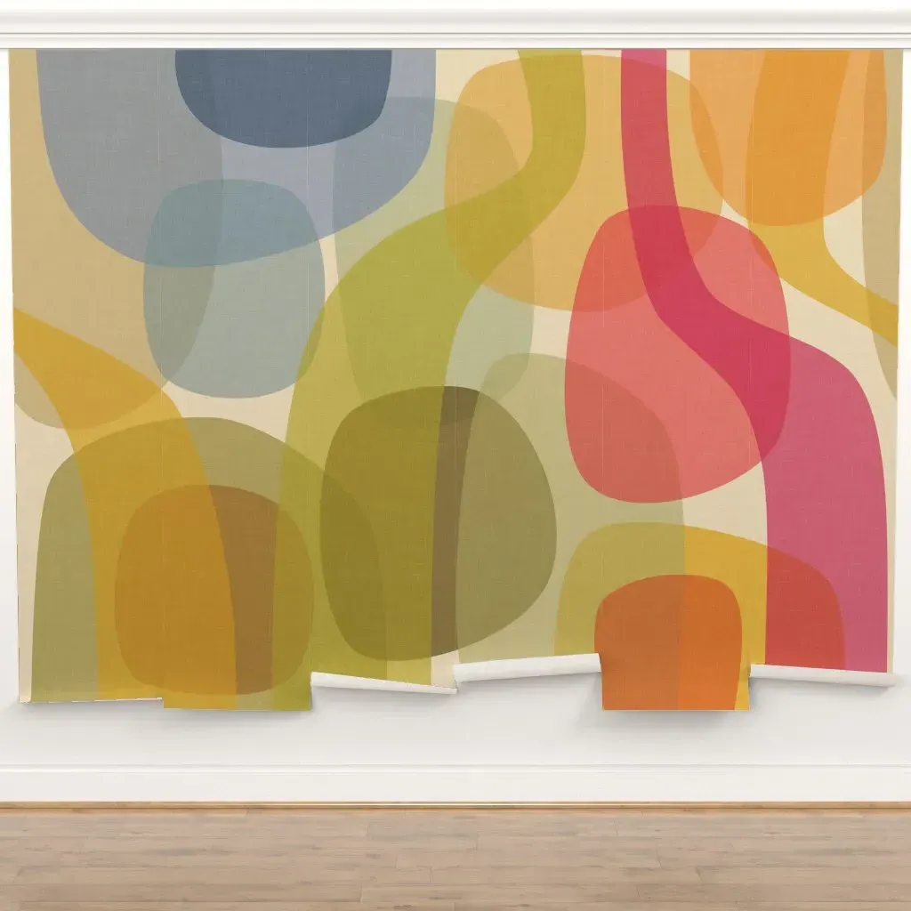Peel and Stick Wall Mural - Abstract Colorful Organic Shapes product