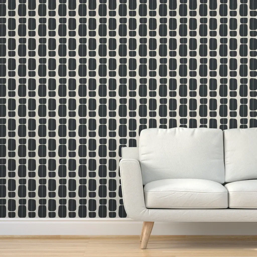 Peel and Stick Wallpaper Bold Minimalistic Pattern - Black product