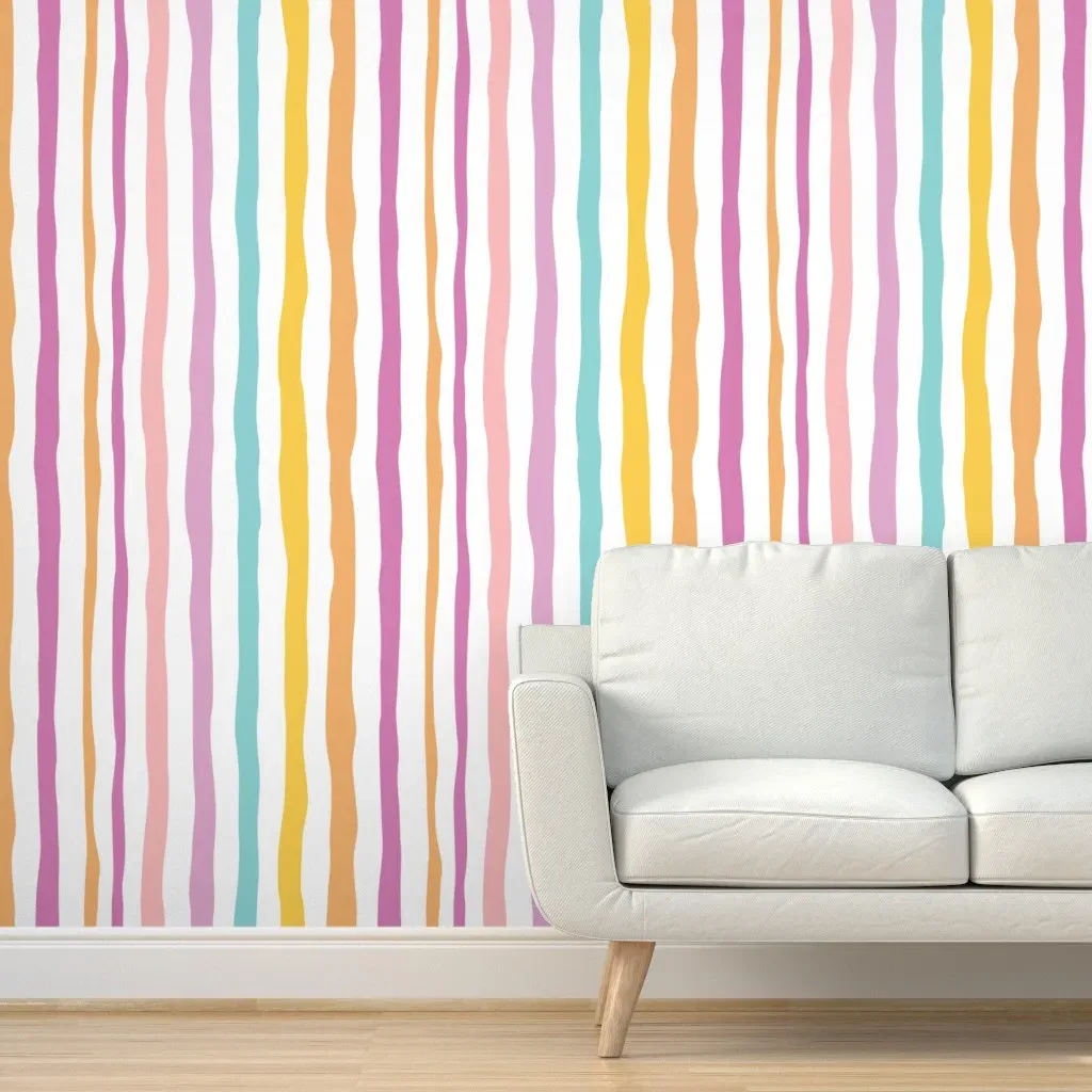Peel and Stick Wallpaper Bold Wavy Stripes - Yellow product
