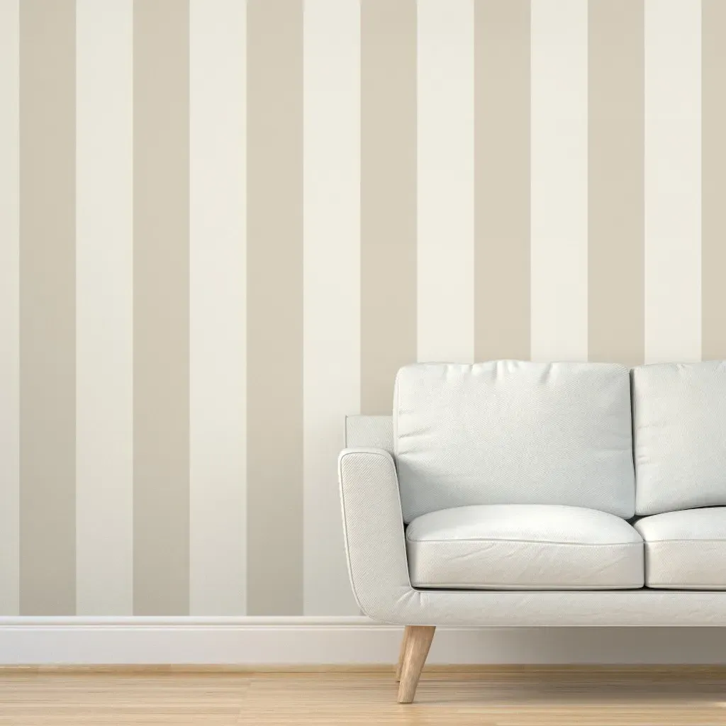 Peel and Stick Wallpaper Bold Wide Stripe - Beige, White product