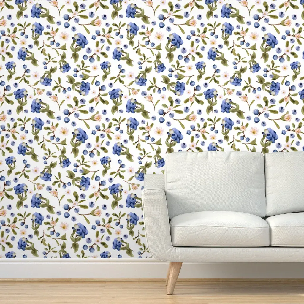 Peel and Stick Wallpaper Botanical Floral - Blue product