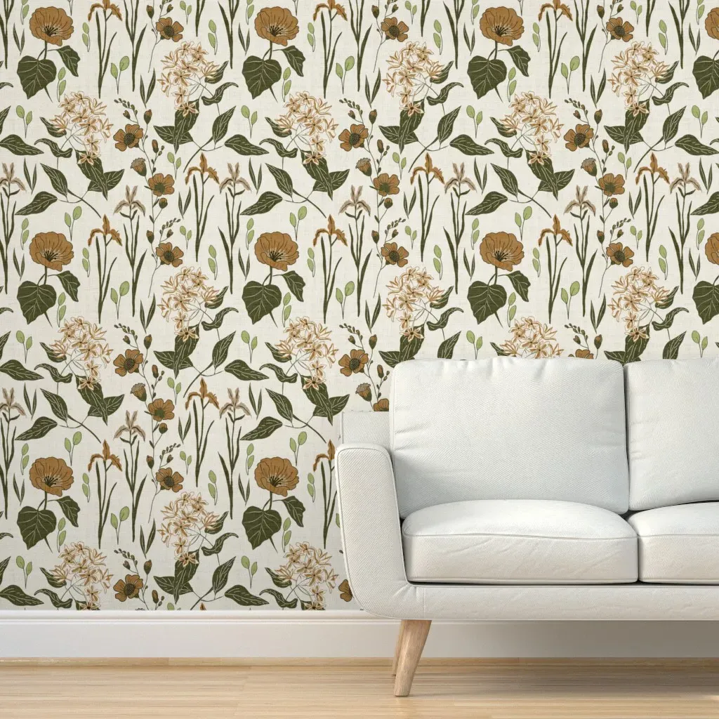 Peel and Stick Wallpaper Botanical Floral - Brown, Beige product