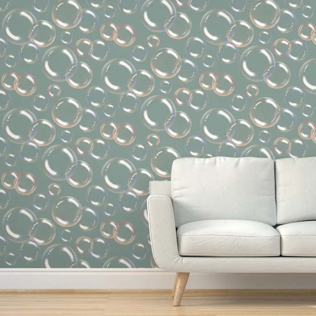 Peel and Stick Wallpaper Bubbles - Sage Green product
