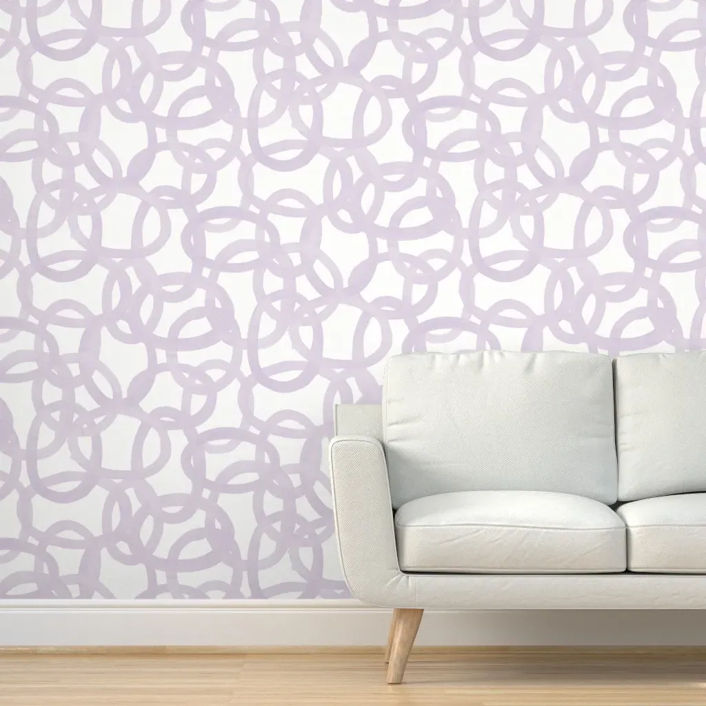 Peel and Stick Wallpaper Circles - Lavender, White product