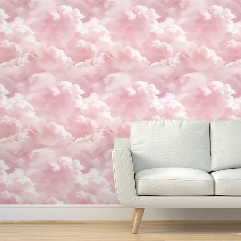 Peel and Stick Wallpaper Dreamy Cloud - Pink product