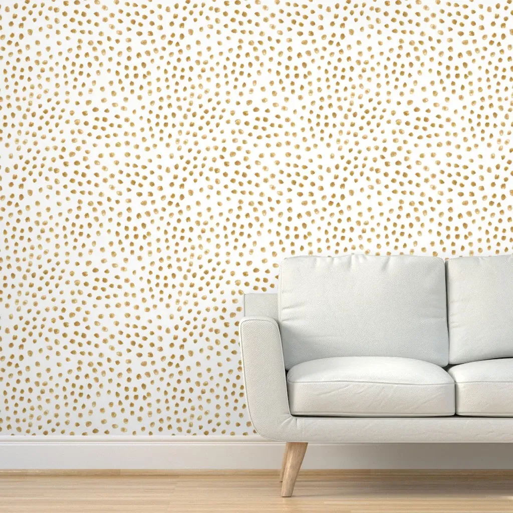 Peel and Stick Wallpaper - Faux Gold Metallic Dots product