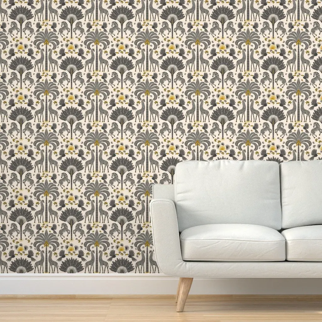 Peel and Stick Wallpaper Favorite Travel - Beige, Black, Gold product