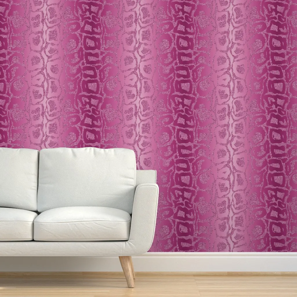 Peel and Stick Wallpaper Glitter - Pink Python product