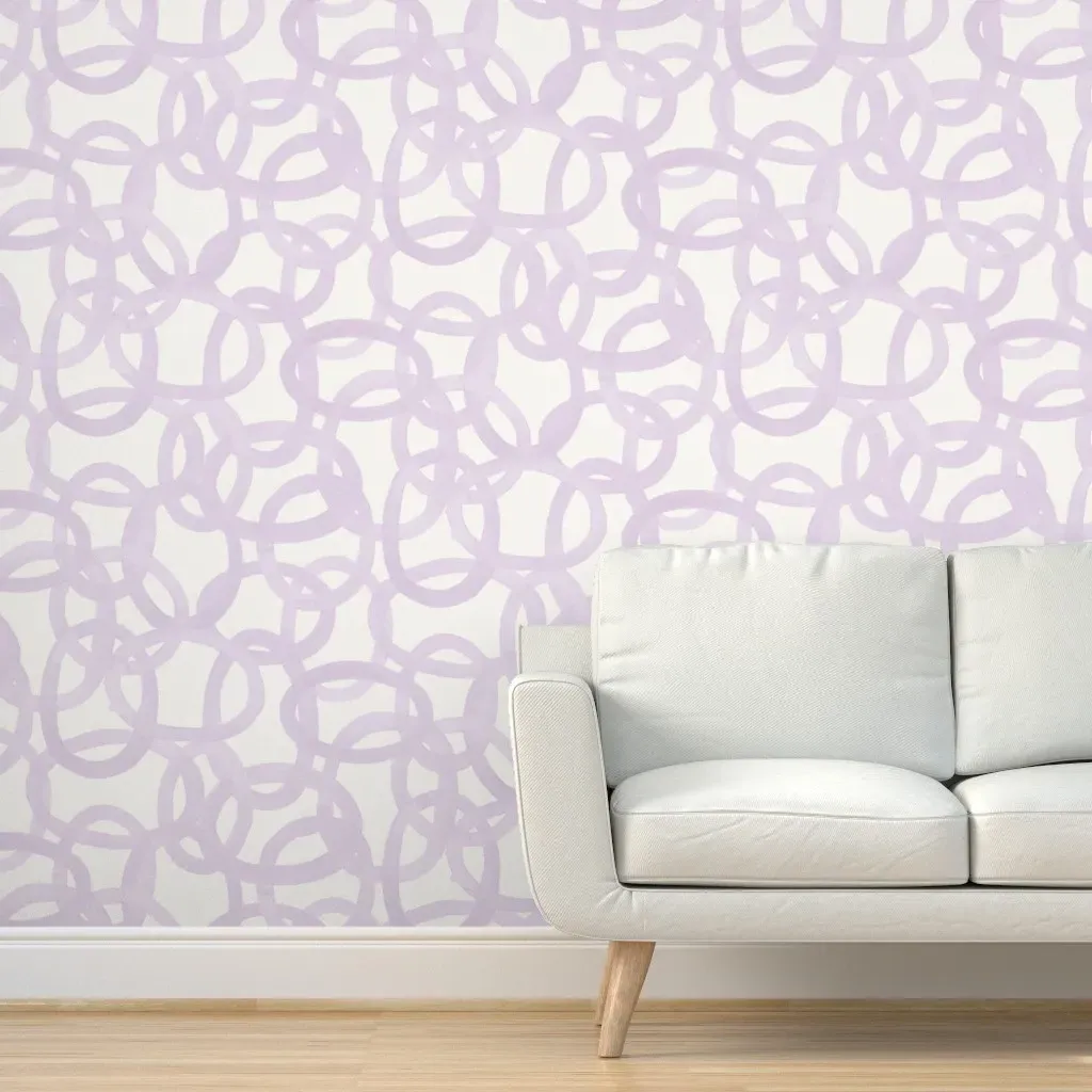 Peel and Stick Wallpaper Lilac Circles - Purple product