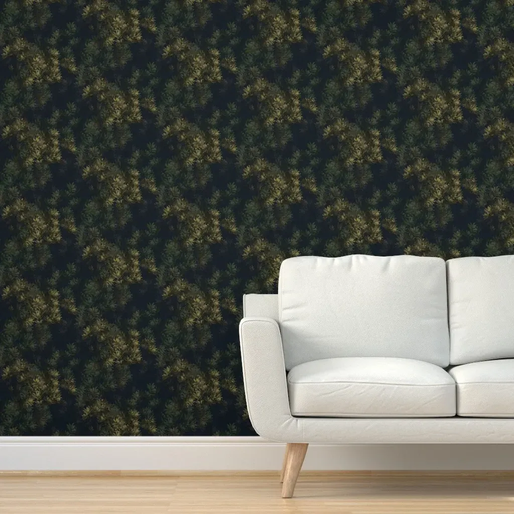 Peel and Stick Wallpaper Lush Evergreen English Estate - Dark Teal product