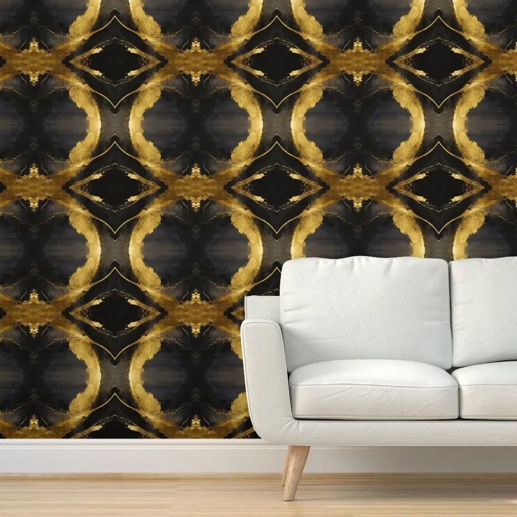 Peel and Stick Wallpaper Paint Effect - Black and Gold product