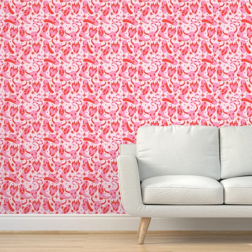 Peel and Stick Wallpaper - Pink, Red Rodeo product