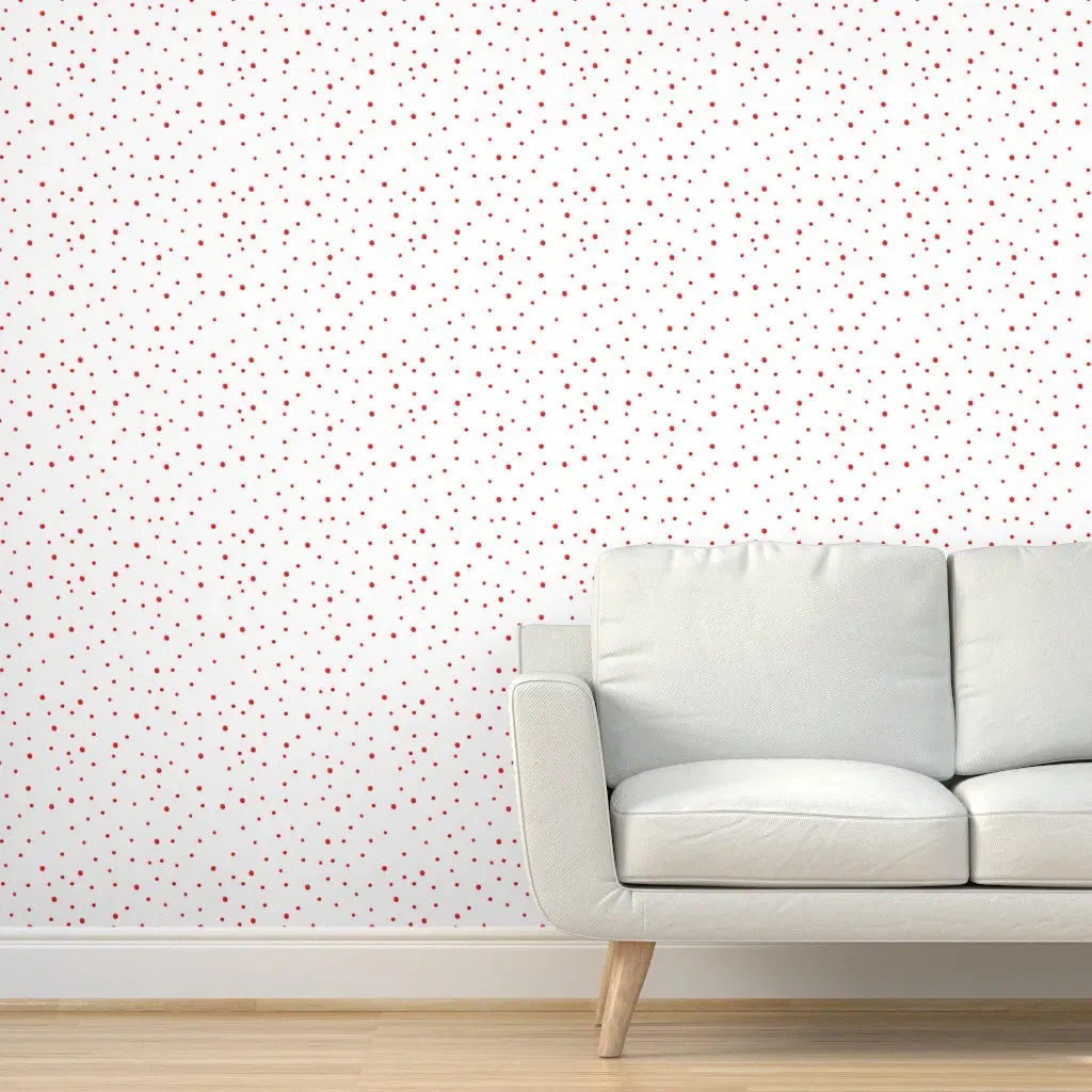 Peel and Stick Wallpaper - Red, Polka Dot product