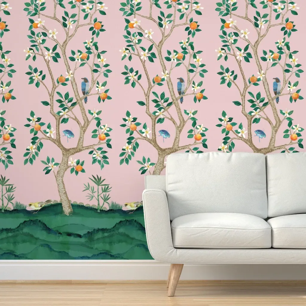 Peel and Stick Wallpaper Removable - Pink, Green product