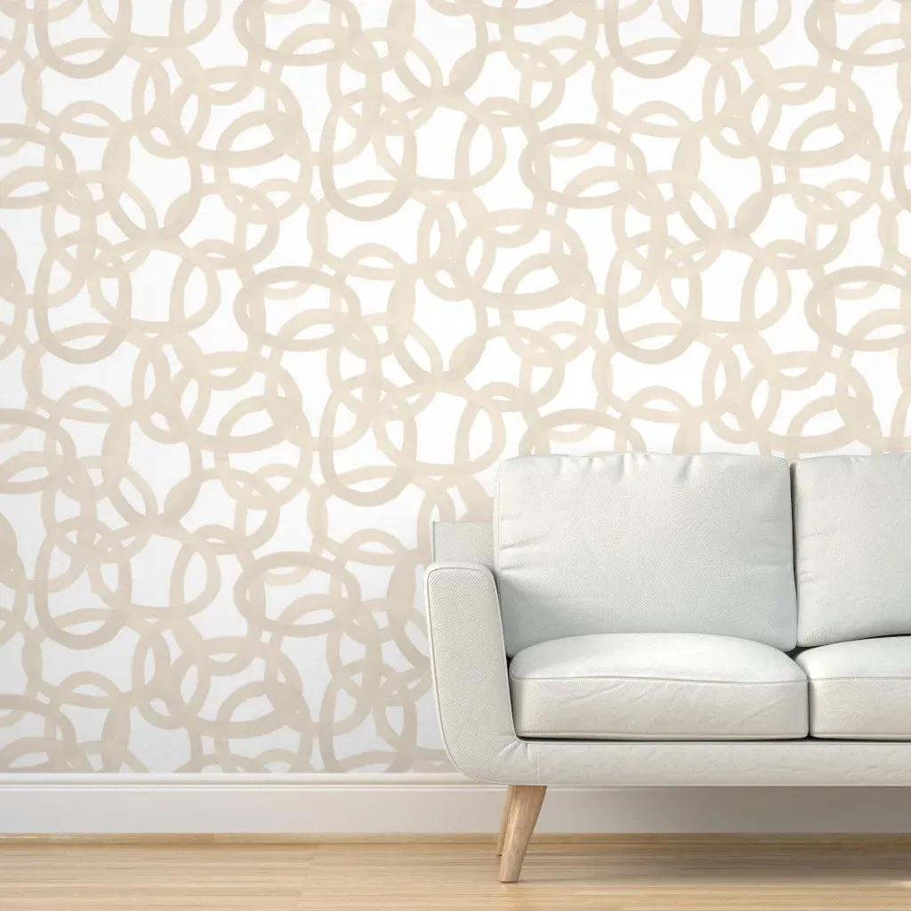 Peel and Stick Wallpaper Rings Pattern - Beige product