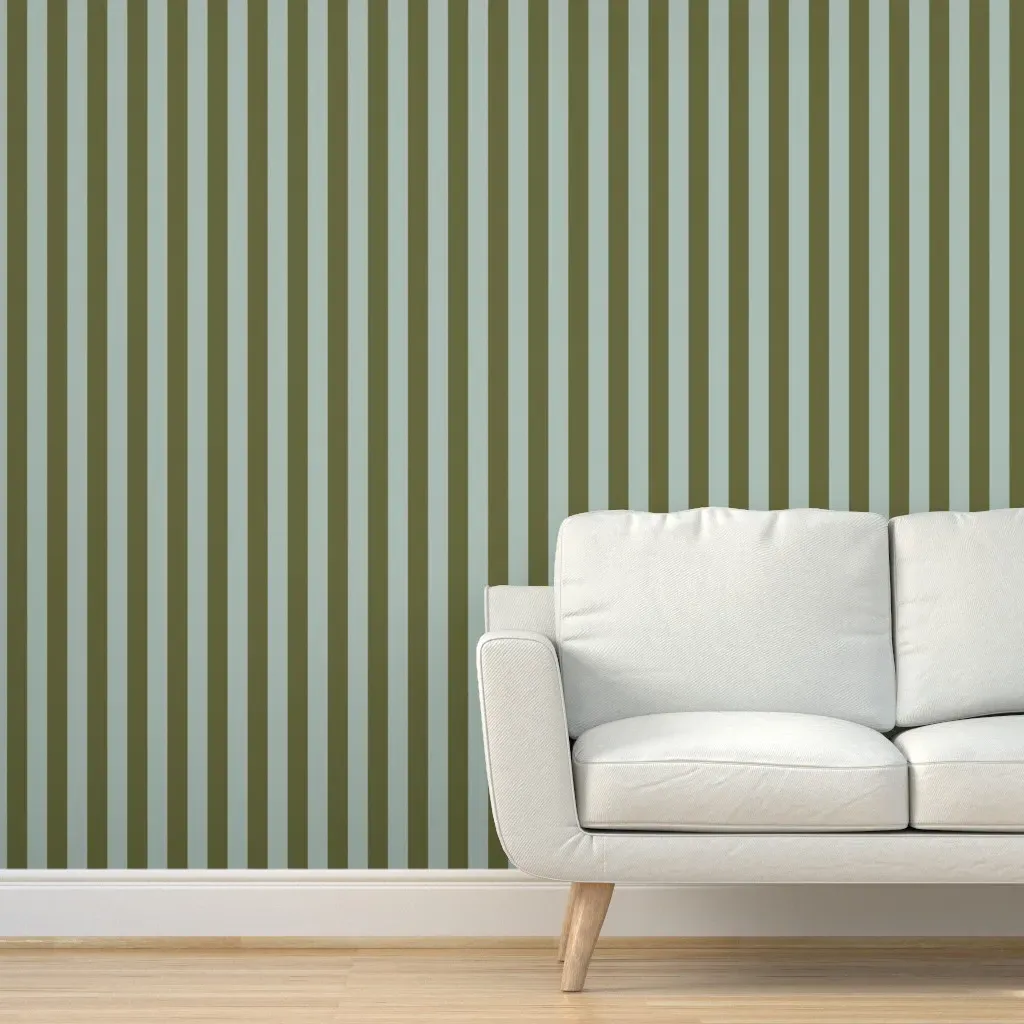 Peel and Stick Wallpaper Vertical Stripes - Dark Olive product