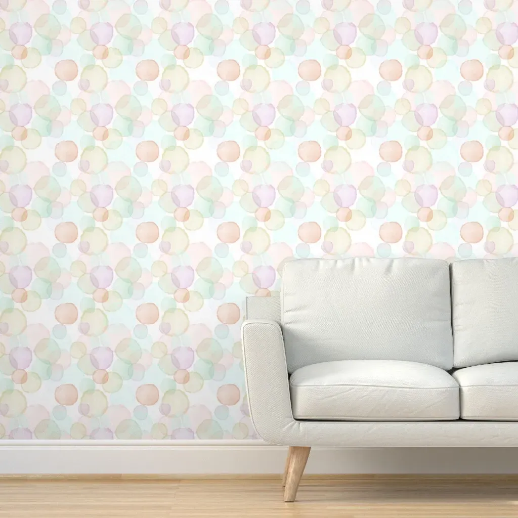 Peel and Stick Wallpaper Watercolour Bubbles - Peach product