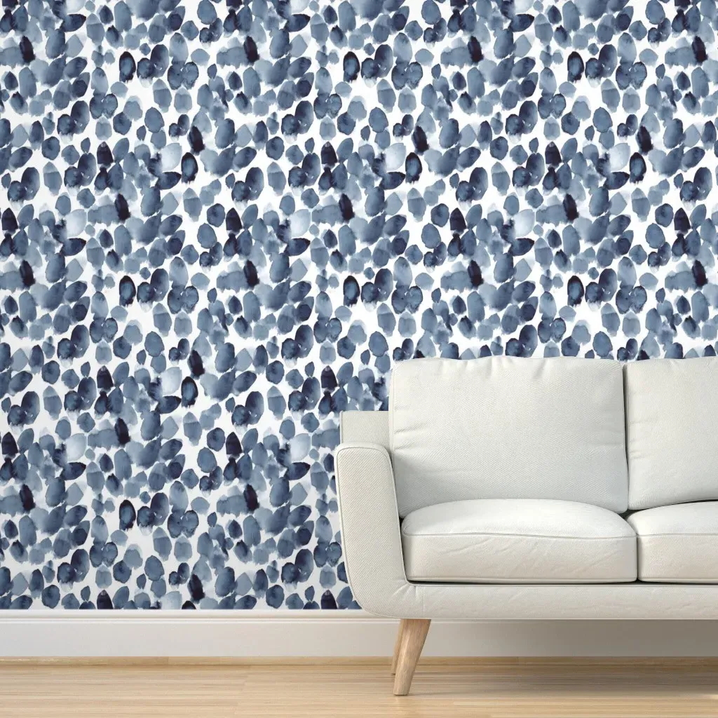 Peel and Stick Watercolor Abstract Wallpaper - Indigo product