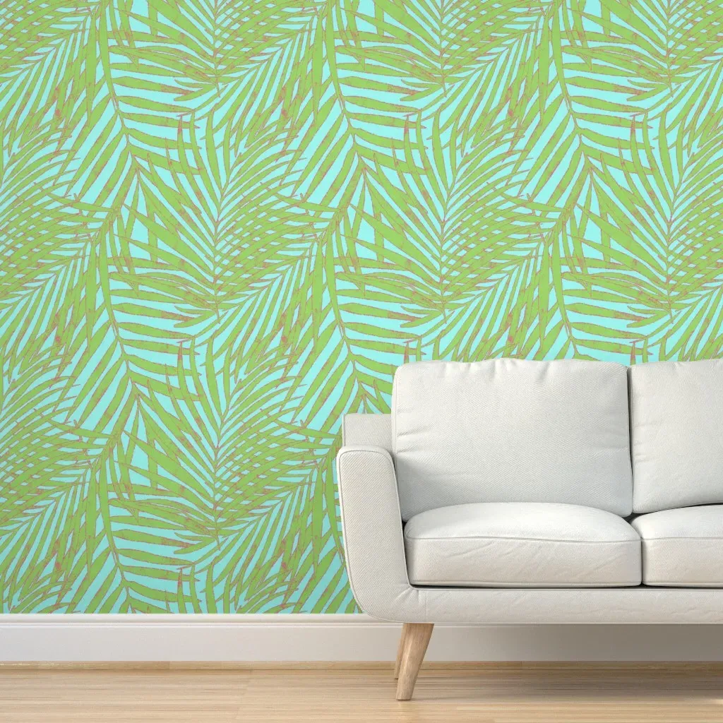 Peel and Stick Watercolor Fronds Wallpaper - Light Green product