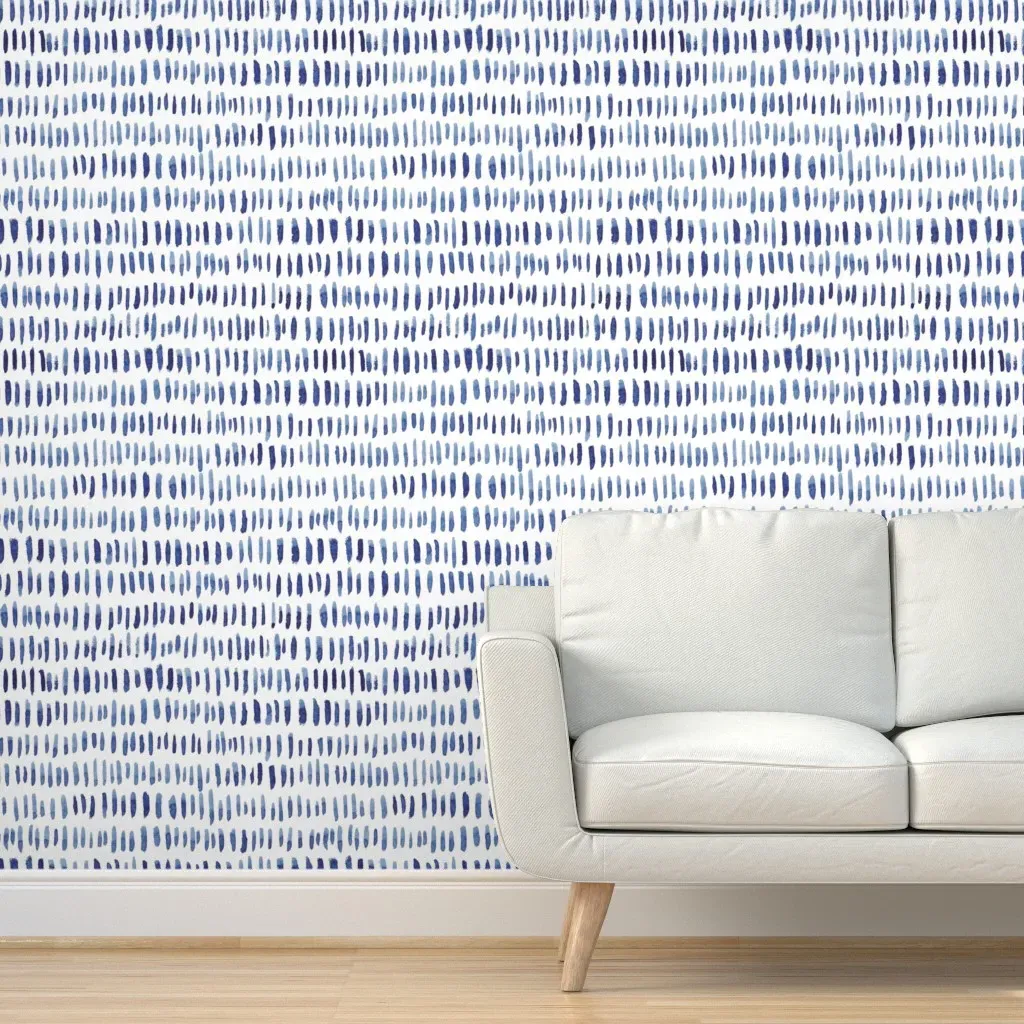 Peel and Stick Watercolor Scribbles Wallpaper - Blue, White product