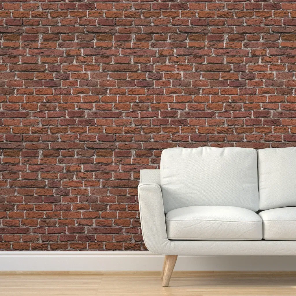 Peel and Stick Weathered Red Brick Wallpaper - Brown product