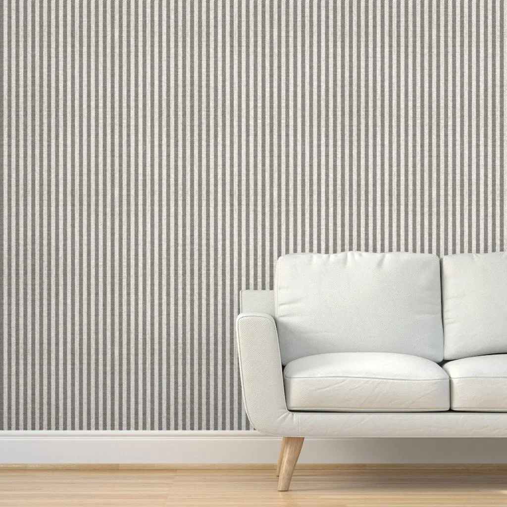 Peel and Stick Wide Ticking Stripe Wallpaper - Off-White product