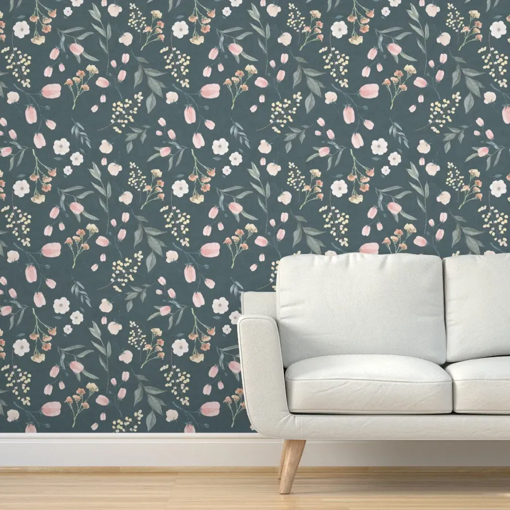 Peel and Stick Wildflower Garden Wallpaper - Pink product