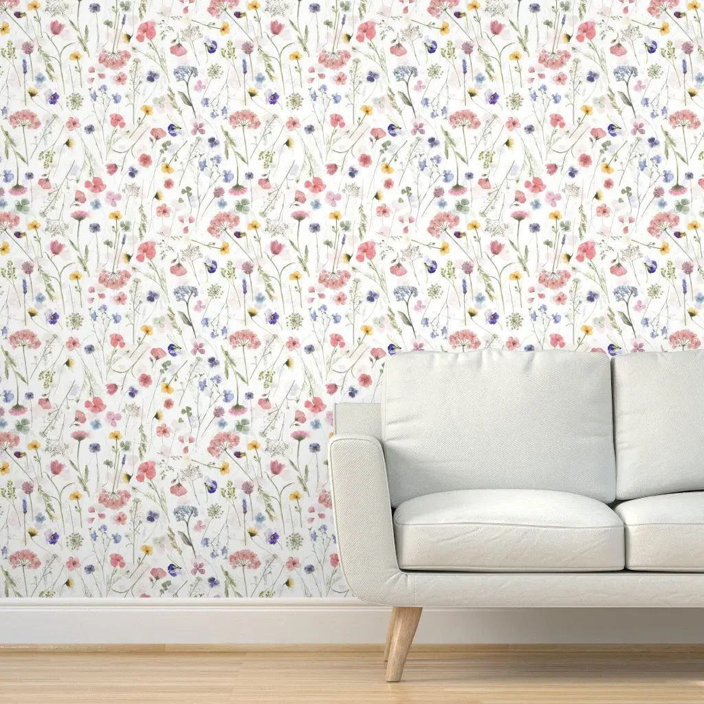 Peel and Stick Wildflower Meadow Wallpaper - Pink product