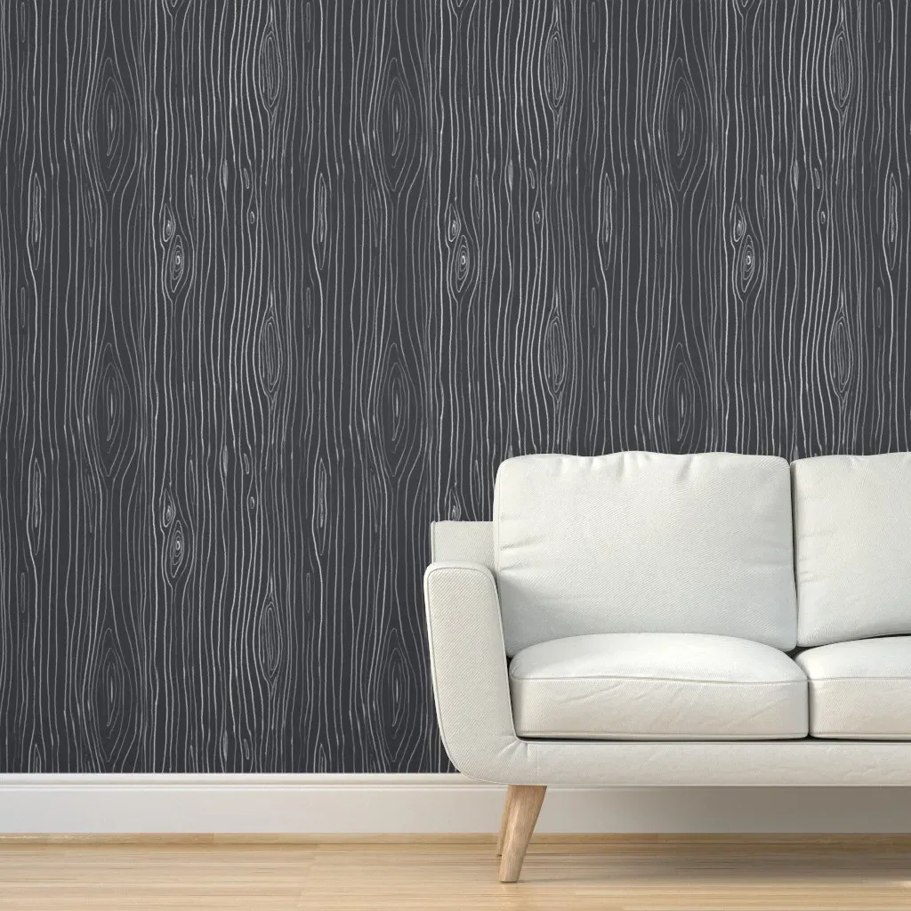 Peel and Stick Wood Grain Wallpaper - Dark Gray product